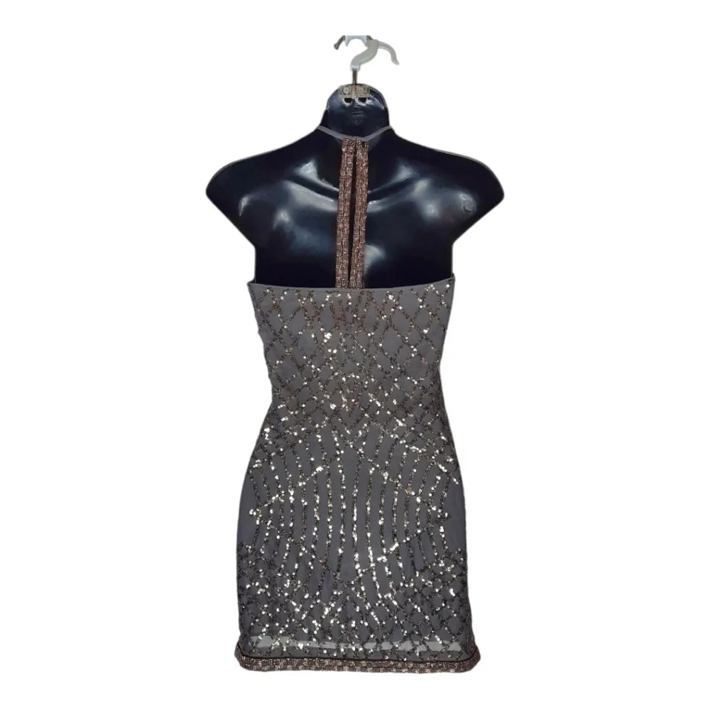 SAYLOR Goldy Sequin Beaded Mini Dress Cocktail Party Revolve XS 0 2 - Picture 4 of 9